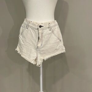 PacSun cream denim shorts